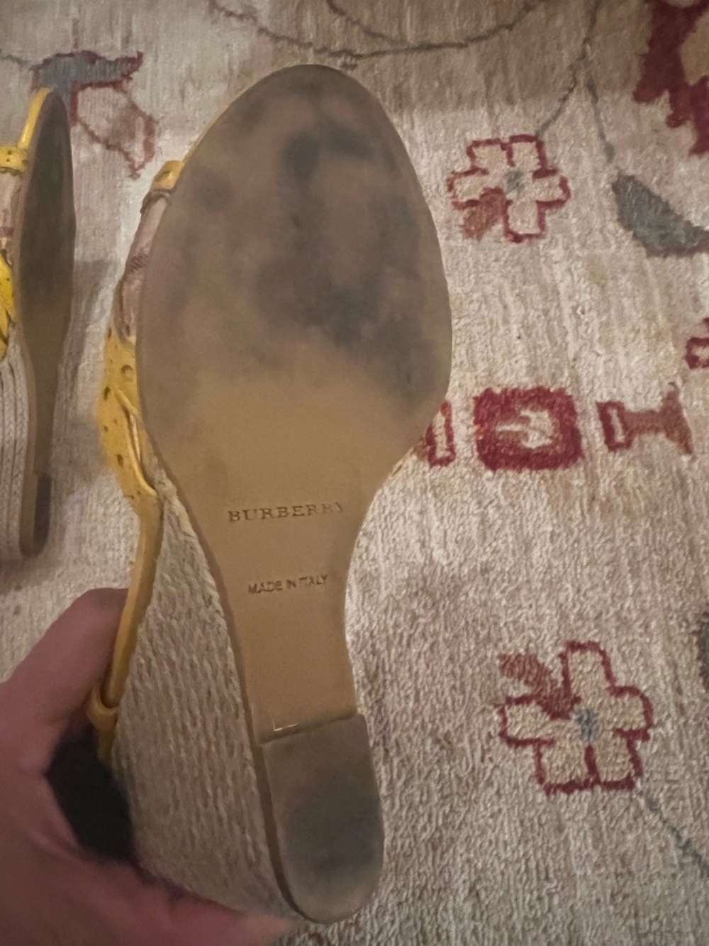 Burberry Yellow Strappy Heeled Sandals - Picture 5 of 5